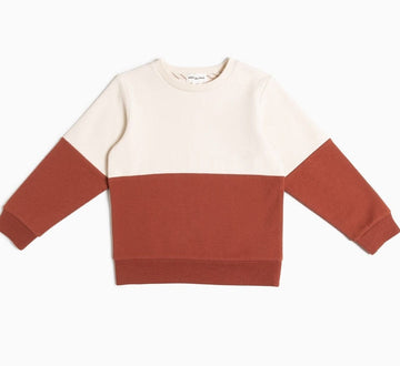 A Bundle of Joy Boutique Sweaters Beige & Orange Colorblock Sweater