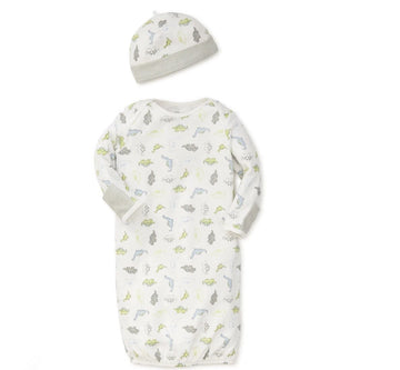 A Bundle of Joy Boutique LLC Sleepwear Newborn-3M Baby Dino Sleeper Gown and Hat