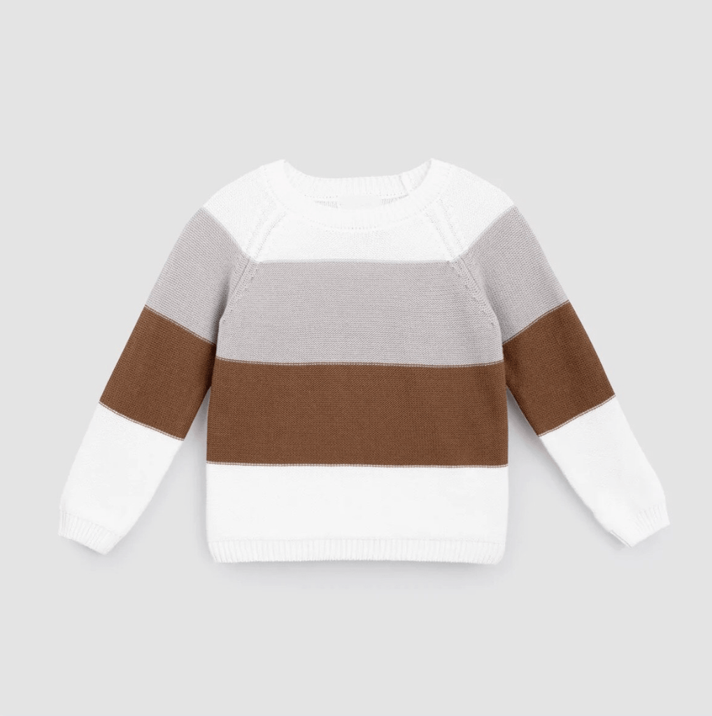 A Bundle of Joy Boutique  Brown Striped Knit Sweater