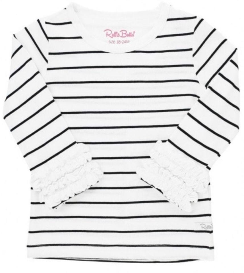 Ruffle Butts Tops Striped Long Sleeve Layering Tee